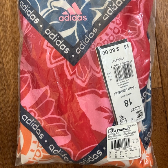 adidas x FARM RIO Swimsuit - Vivid Red/Bliss Pink - NWT - Picture 6 of 6